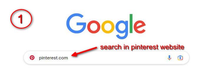 Searching for content on Pinterest website